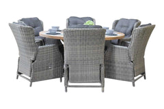 Surakarta-Darwin verstelbare Tuinset 6 Personen - Kobo Grey