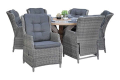 Surakarta-Darwin verstelbare Tuinset 6 Personen - Kobo Grey