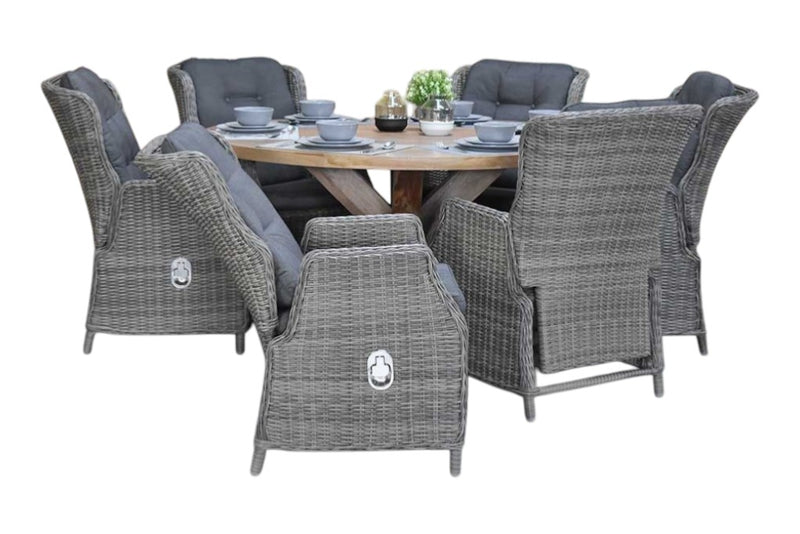 Surakarta-Darwin verstelbare Tuinset 6 Personen - Kobo Grey
