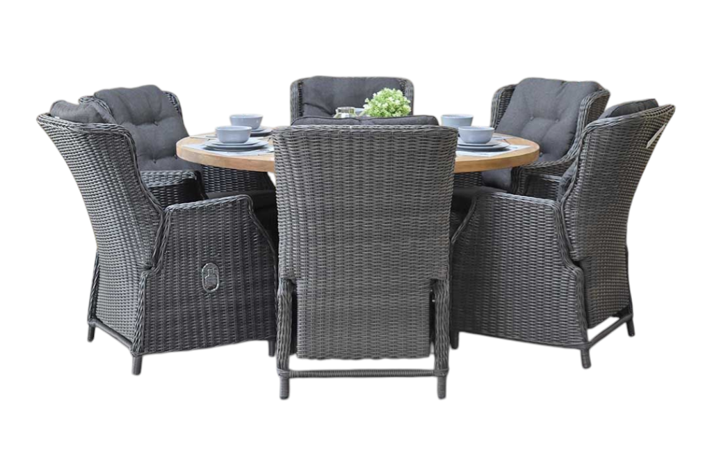 Surakarta-Darwin verstelbare Tuinset 6 Personen - Rock Grey