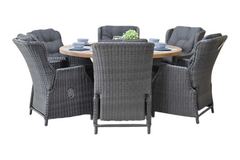 Surakarta-Darwin verstelbare Tuinset 6 Personen - Rock Grey