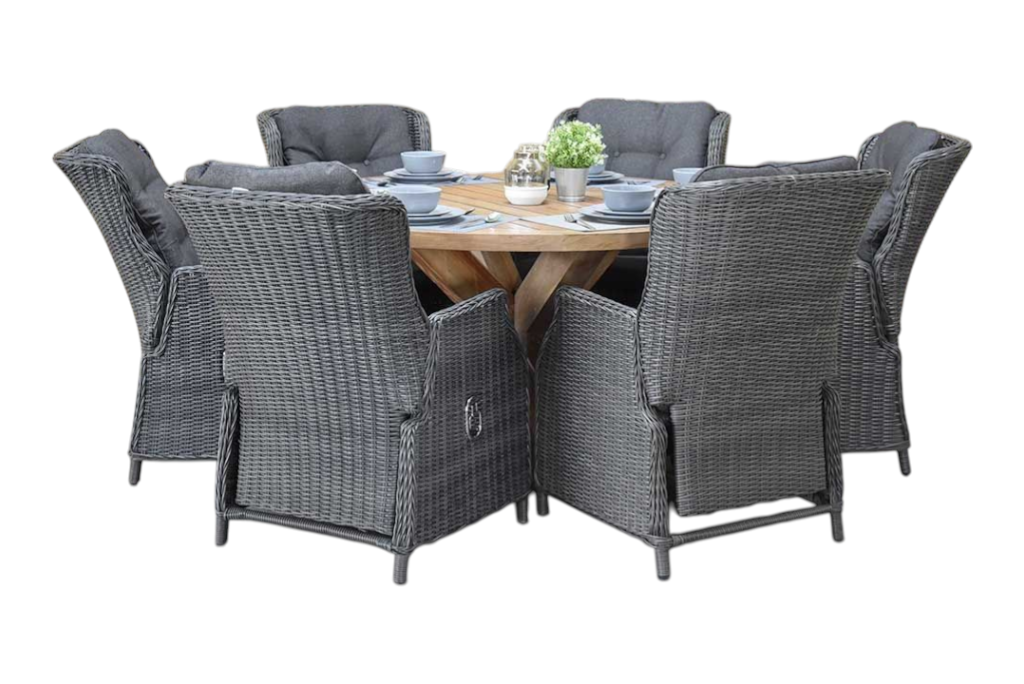 Surakarta-Darwin verstelbare Tuinset 6 Personen - Rock Grey