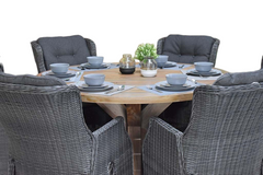Surakarta-Darwin verstelbare Tuinset 6 Personen - Rock Grey