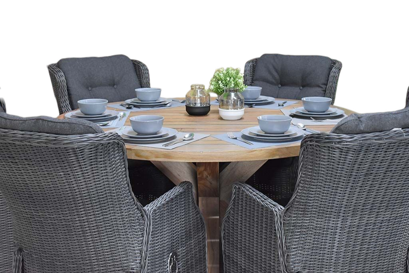Surakarta-Darwin verstelbare Tuinset 6 Personen - Rock Grey