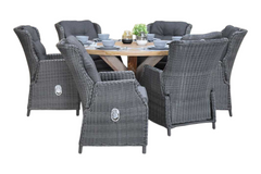 Surakarta-Darwin verstelbare Tuinset 6 Personen - Rock Grey