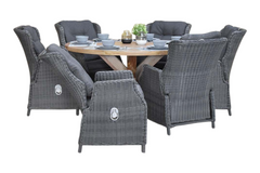 Surakarta-Darwin verstelbare Tuinset 6 Personen - Rock Grey