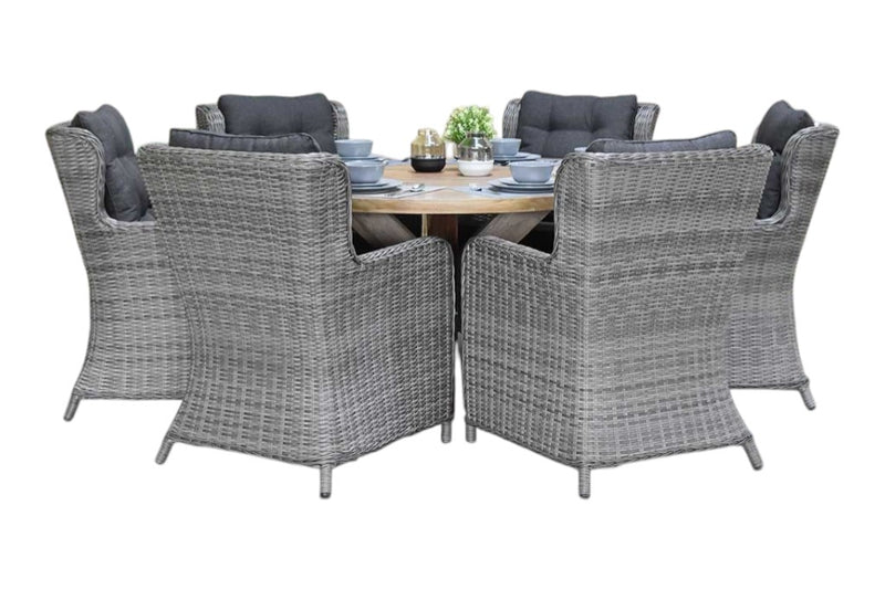 Surakarta-Delano Tuinset 6 Personen - Natural Grey