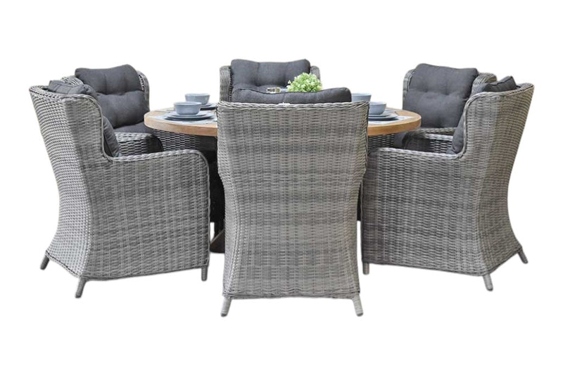 Surakarta-Delano Tuinset 6 Personen - Natural Grey