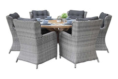 Surakarta-Delano Tuinset 6 Personen - Natural Grey