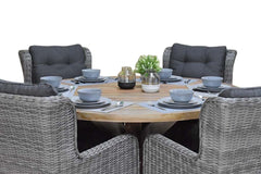 Surakarta-Delano Tuinset 6 Personen - Natural Grey