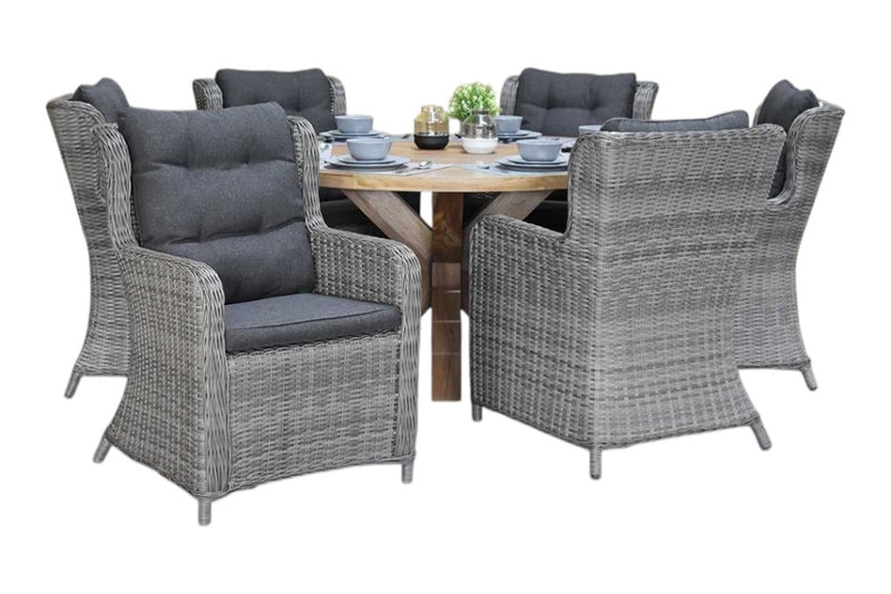 Surakarta-Delano Tuinset 6 Personen - Natural Grey
