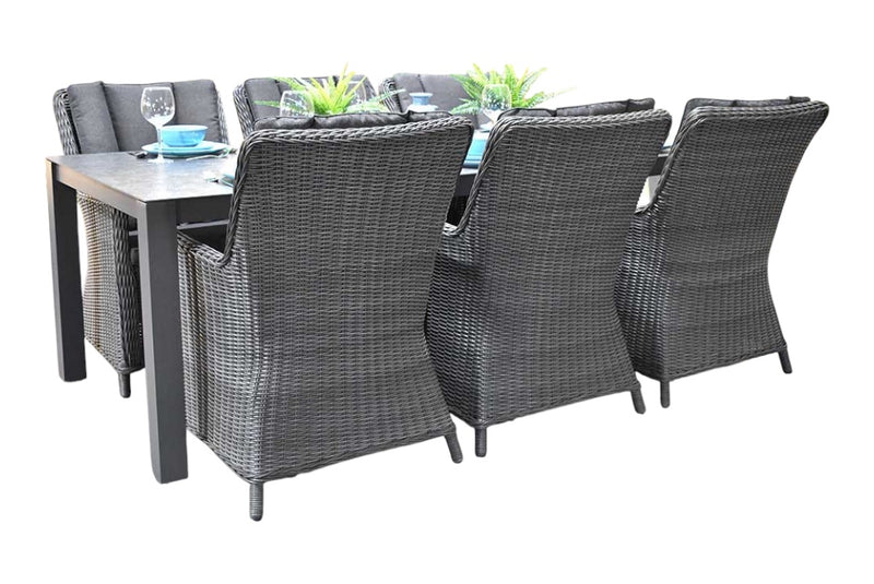 Outnest Veneto-Avalon Tuinset 6 Personen Keramisch Rock Grey vooraanzicht