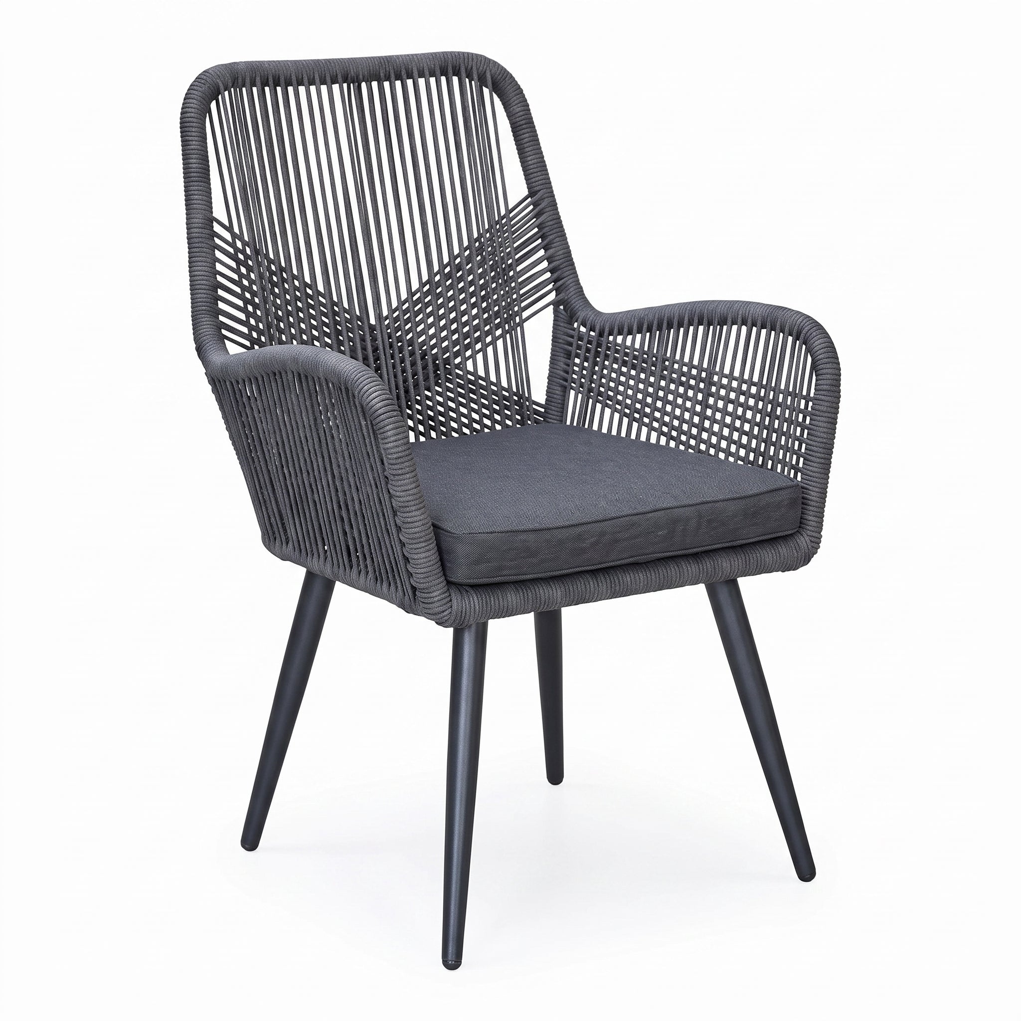 Villenova Tuinstoel | Dining - Anthracite in einem stimmungsvollen Garten - Outnest Gartenmöbel