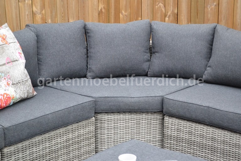 Alabama Lounge Set, Big Corner mit Hocker, naturgrau meliert - Garten