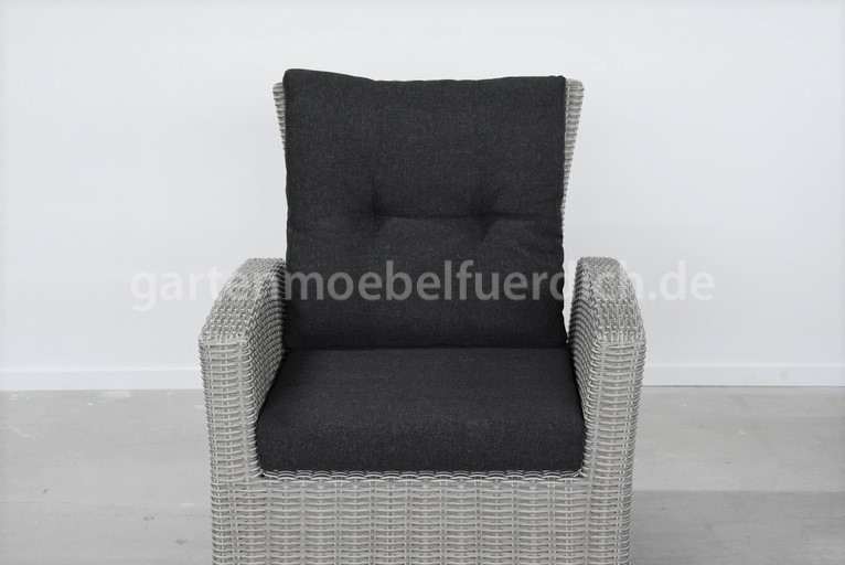 Garten Lounge Sessel, hellgrau meliert, verstellbar, Maryland - Garten