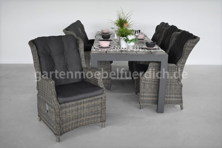 Gartentisch, Polywood, Ontario B-Ware mit 6 Perth verstellbaren Dining